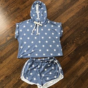 Cropped Hoodie and Short Set